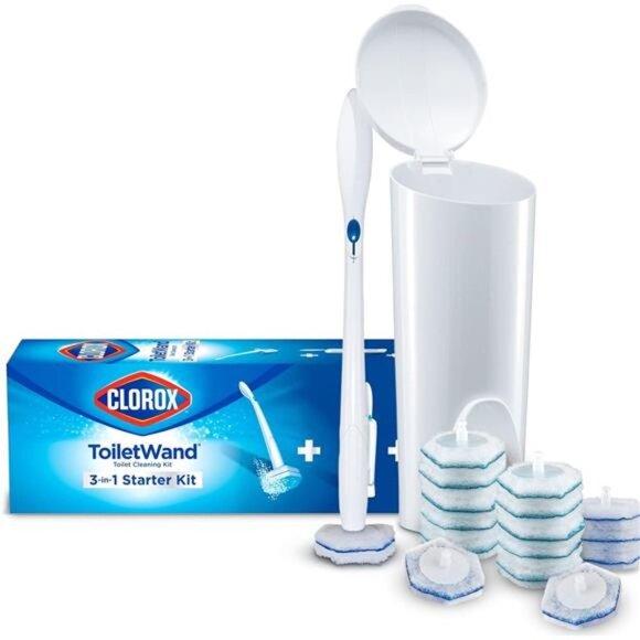 Toilet Cleaning System - ToiletWand, Storage Caddy & 16 Heads (Package May Vary) - Picture 1 of 8
